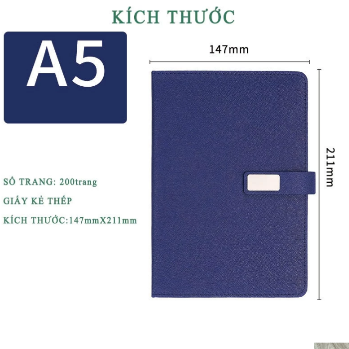 Sổ tay da có họa tiết hình, khắc tên và logo